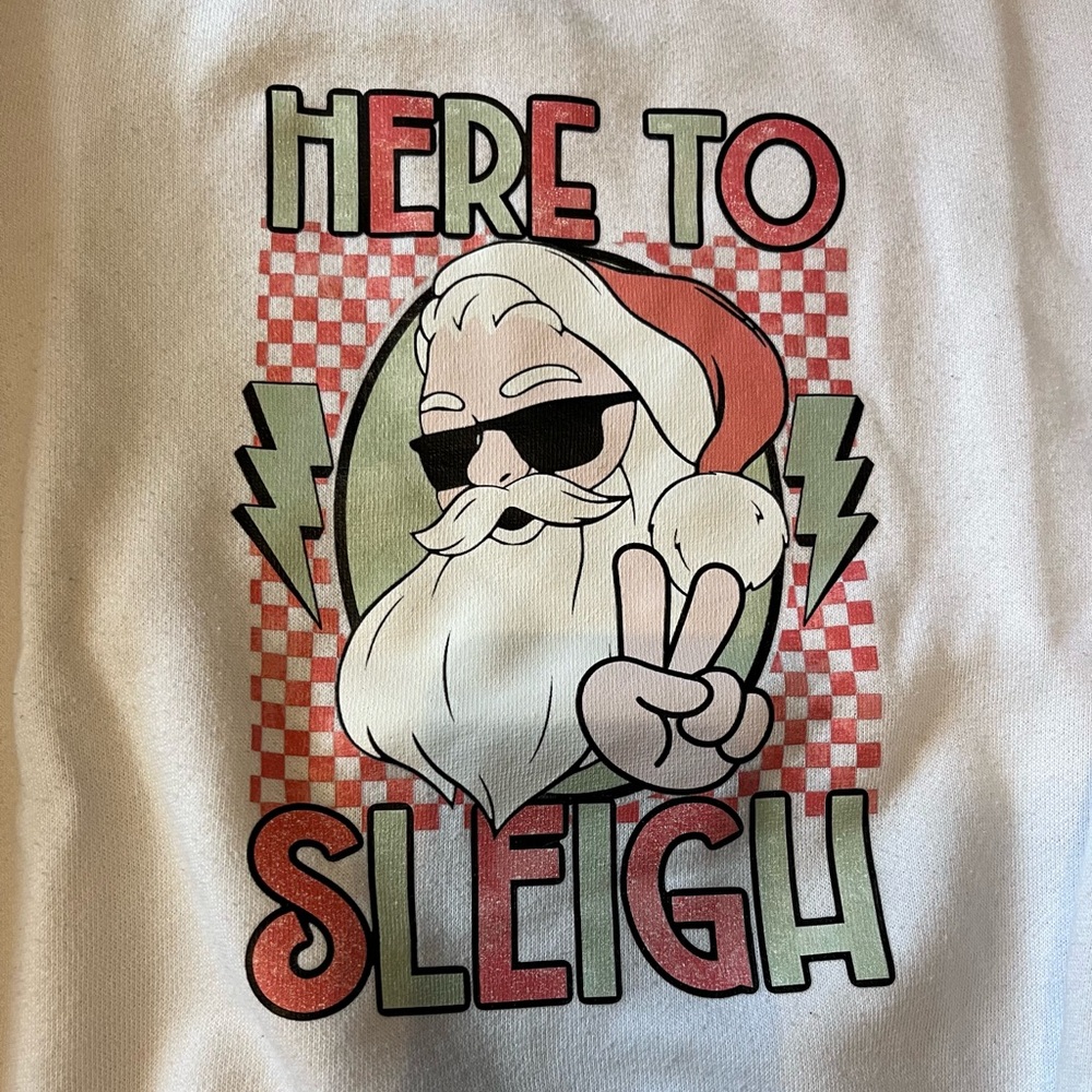 Kids Santa Graphic Sweatshirt - White